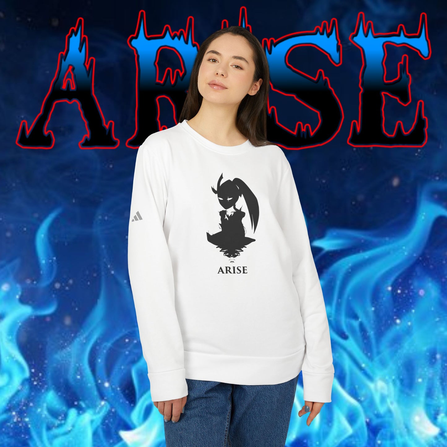 OMNI™ Solo Leveling Marshal Igris Adidas Unisex Fleece Crewneck Sweatshirt
