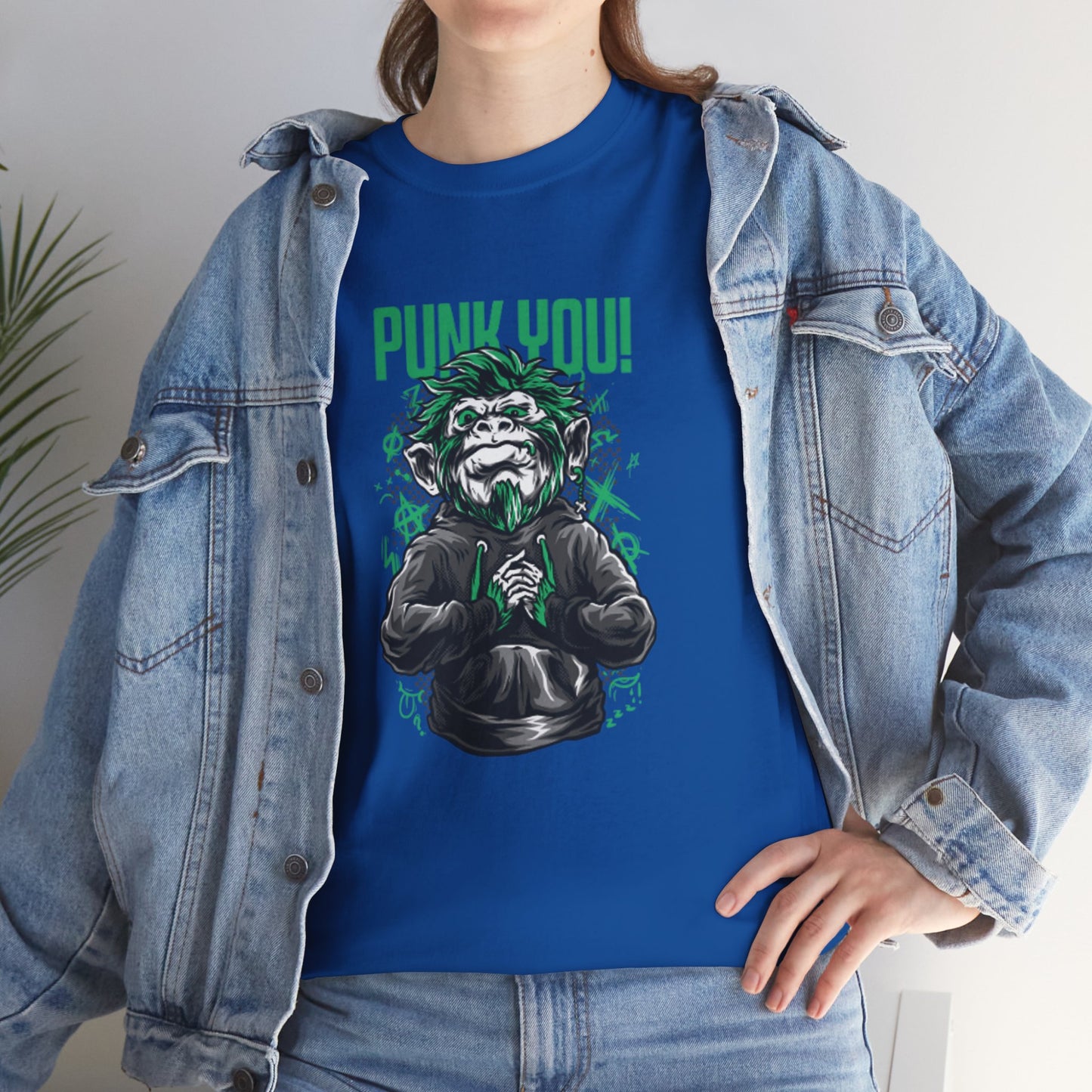 Punk Hipster Monkey Unisex Heavy Cotton T-Shirt