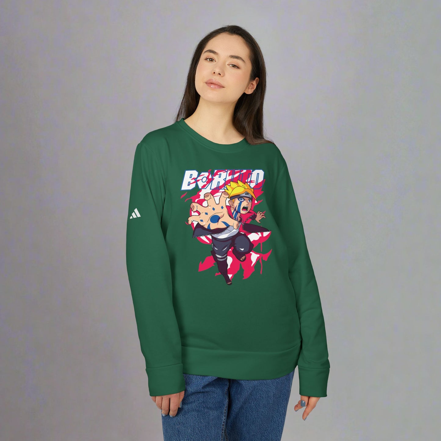 OMNI™ Boruto Byakugan Adidas Unisex Fleece Crewneck Sweatshirt