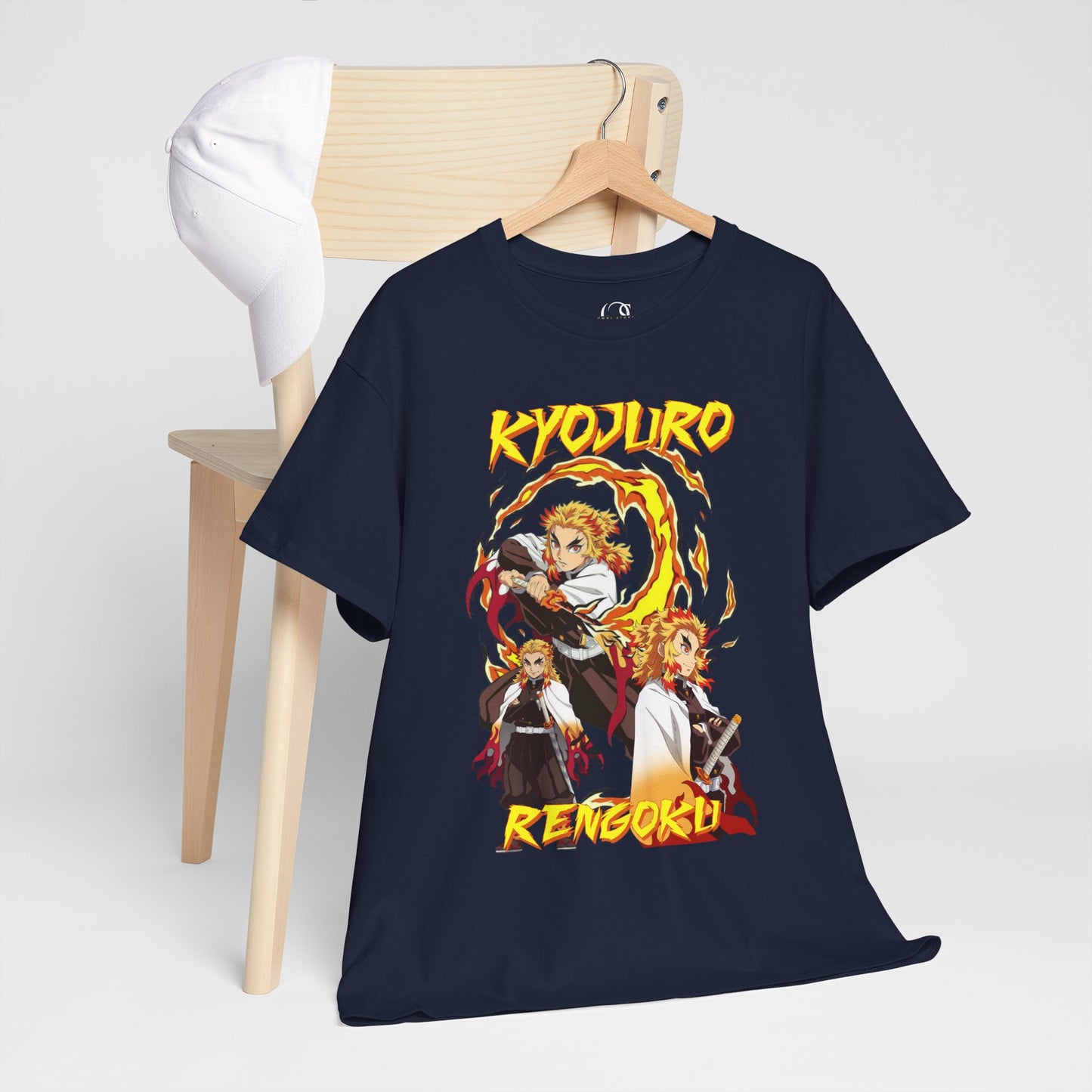 OMNI™ Demon Slayer Flame Hashira Kyojuro Rengoku Unisex Heavy Cotton T-Shirt