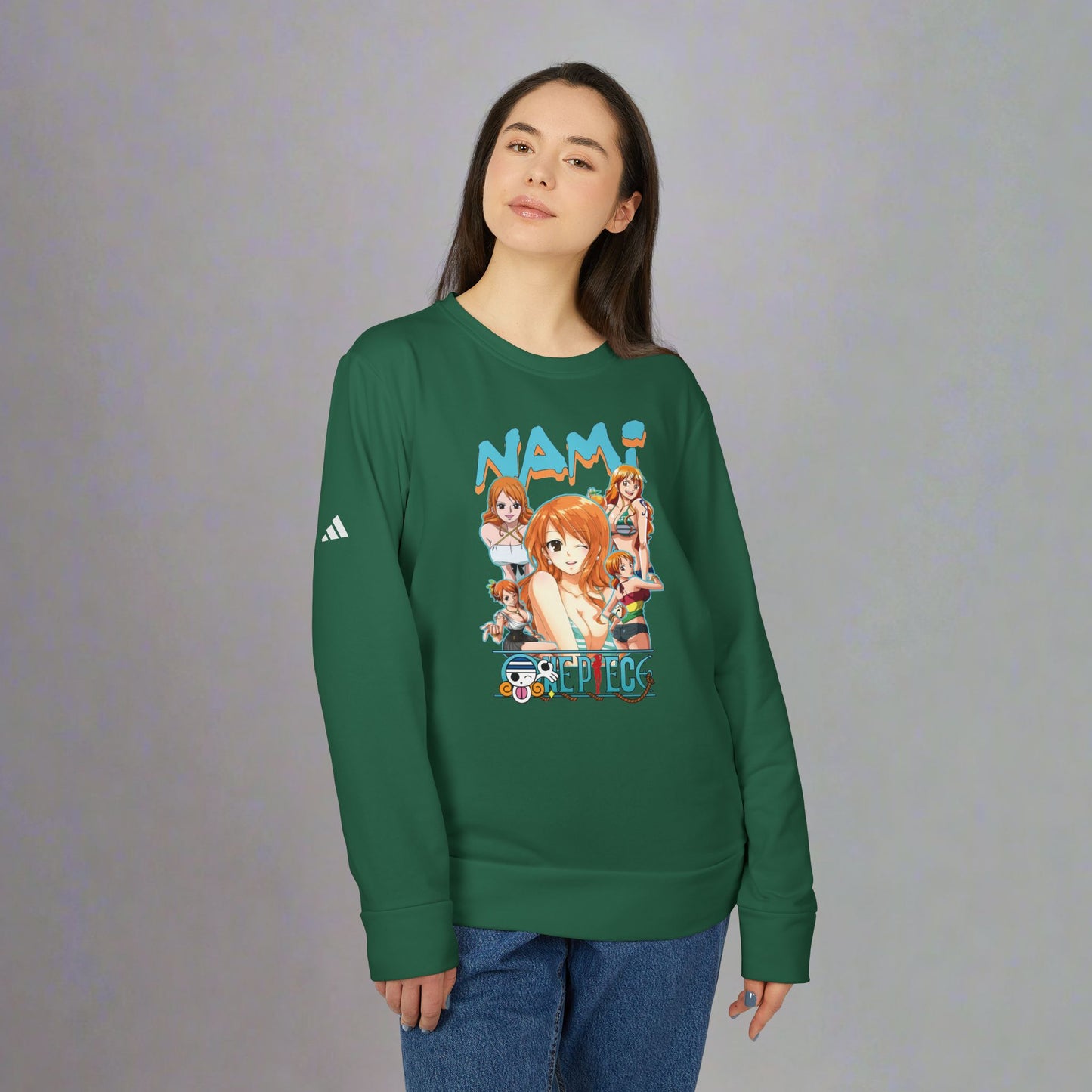 OMNI™ One Piece Cat Burglar Nami Adidas Unisex Fleece Crewneck Sweatshirt