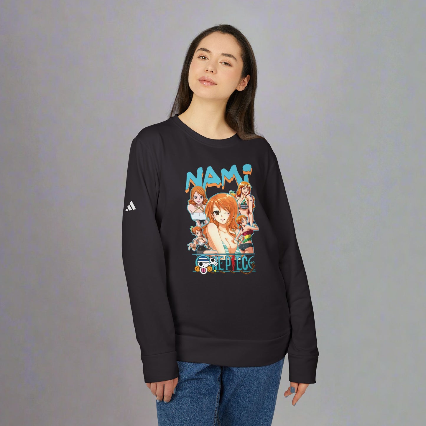 OMNI™ One Piece Cat Burglar Nami Adidas Unisex Fleece Crewneck Sweatshirt