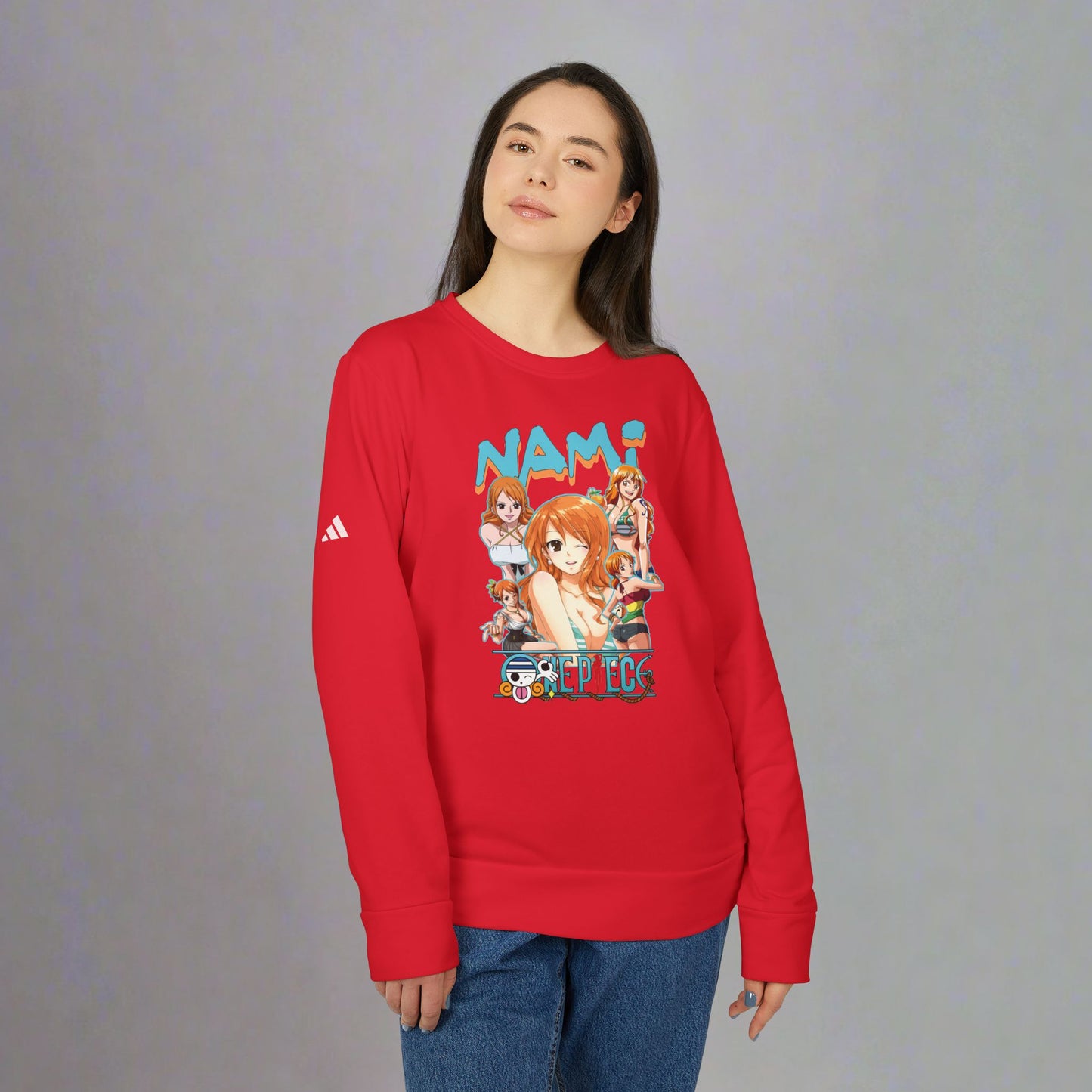 OMNI™ One Piece Cat Burglar Nami Adidas Unisex Fleece Crewneck Sweatshirt
