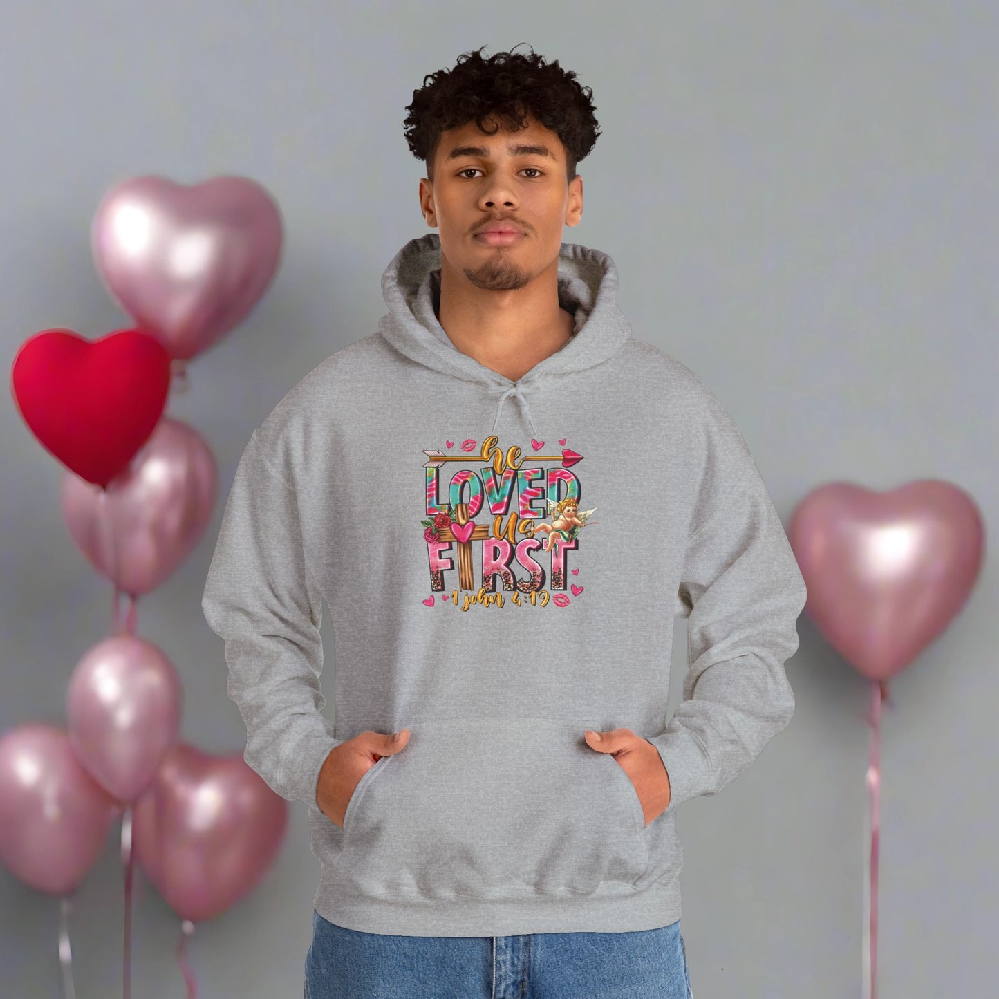 OMNI™ He Loved Us First Unisex Heavy Blend Hoodie