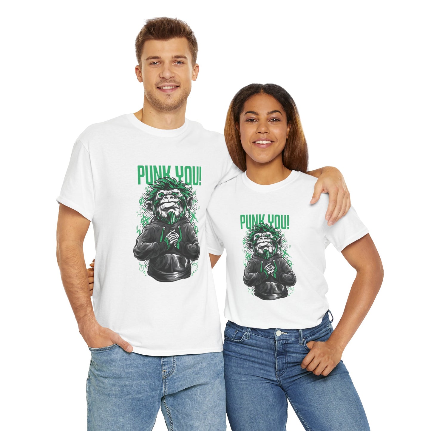 Punk Hipster Monkey Unisex Heavy Cotton T-Shirt