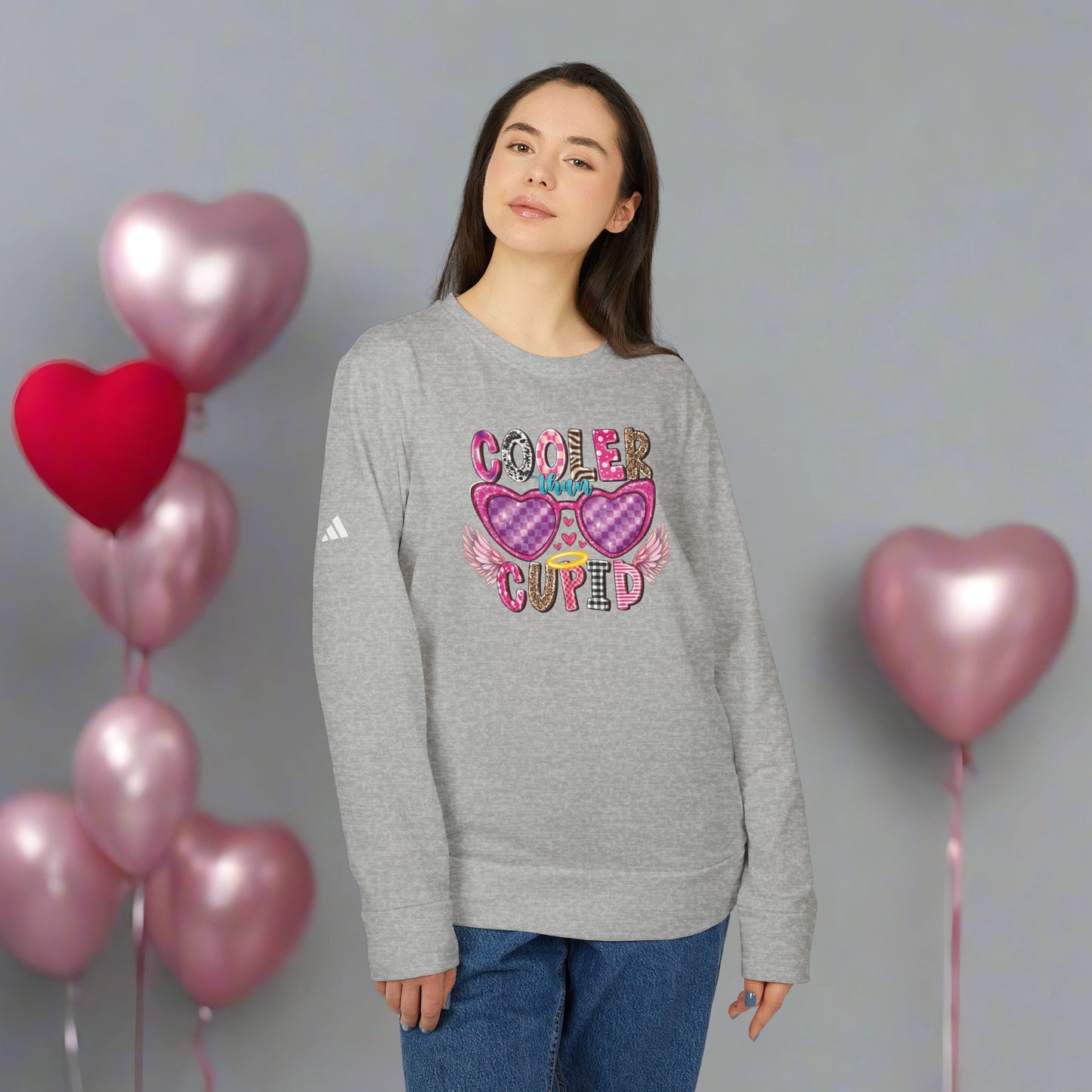 OMNI™ Cooler Than Cupid Adidas Women's Fleece Crewneck Sweatshirt