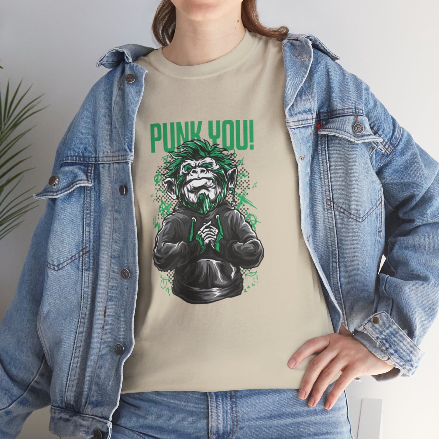 Punk Hipster Monkey Unisex Heavy Cotton T-Shirt