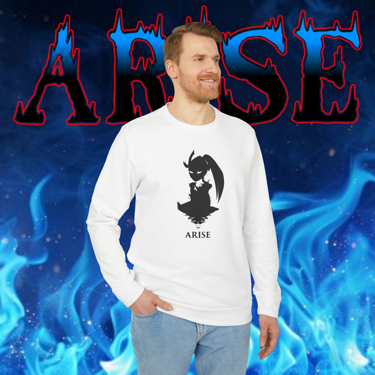OMNI™ Solo Leveling Marshal Igris Adidas Unisex Fleece Crewneck Sweatshirt