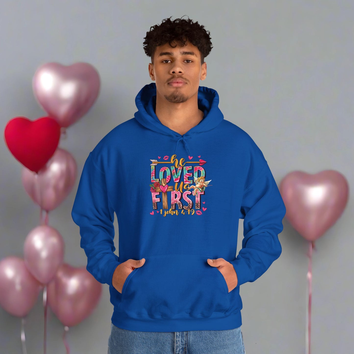 OMNI™ He Loved Us First Unisex Heavy Blend Hoodie