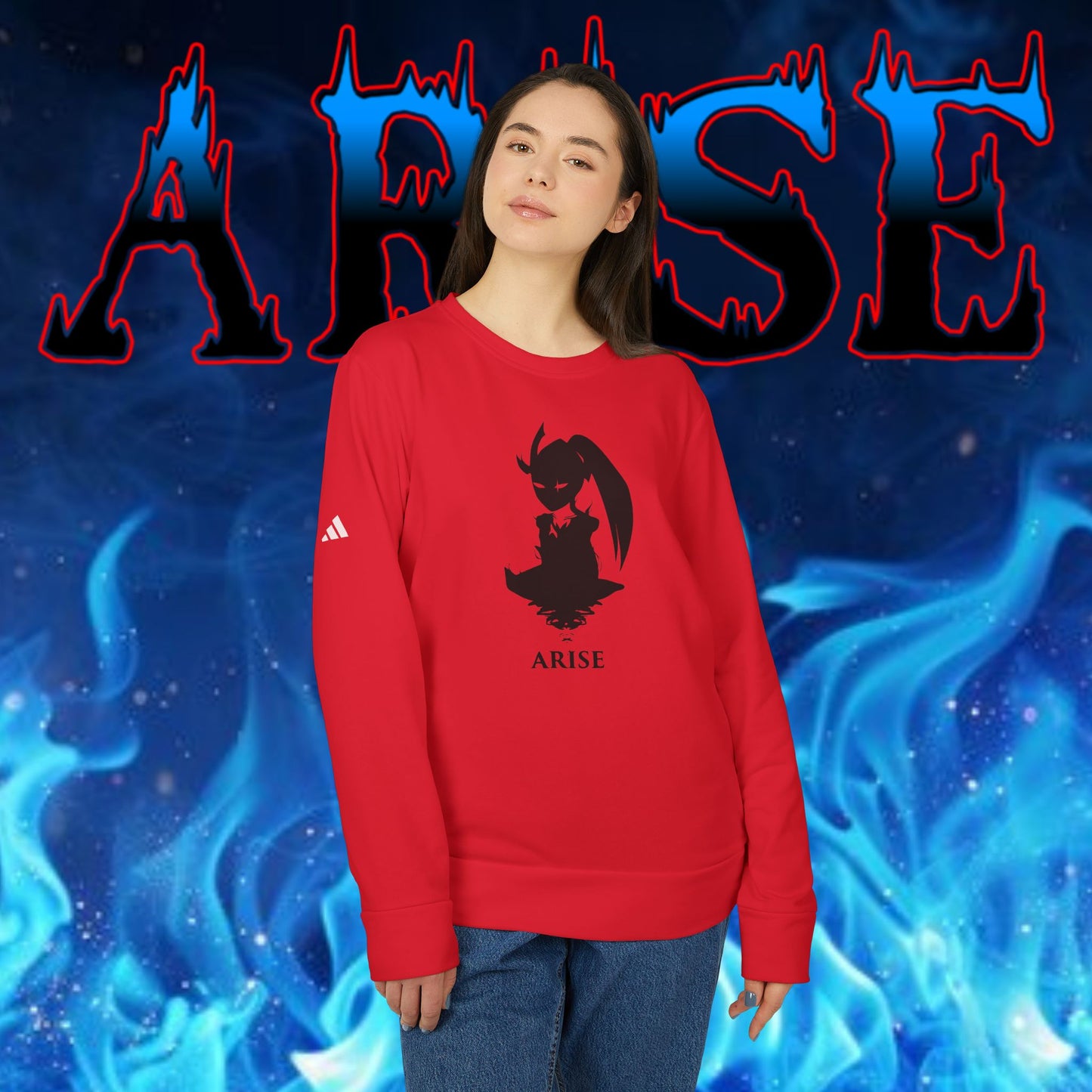 OMNI™ Solo Leveling Marshal Igris Adidas Unisex Fleece Crewneck Sweatshirt