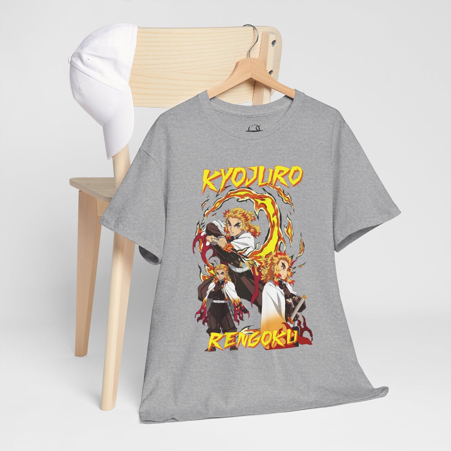 OMNI™ Demon Slayer Flame Hashira Kyojuro Rengoku Unisex Heavy Cotton T-Shirt