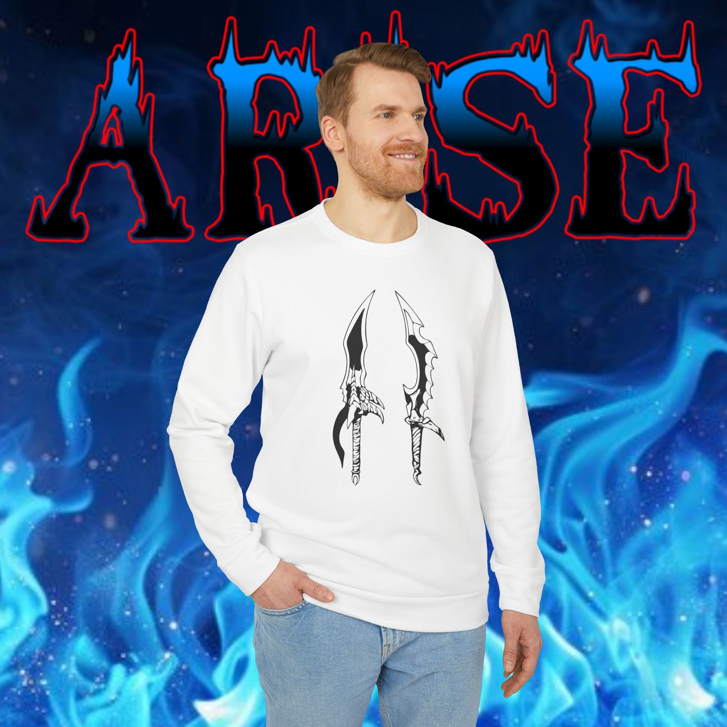 OMNI™ Solo Leveling Dual Dagger Adidas Unisex Fleece Crewneck Sweatshirt