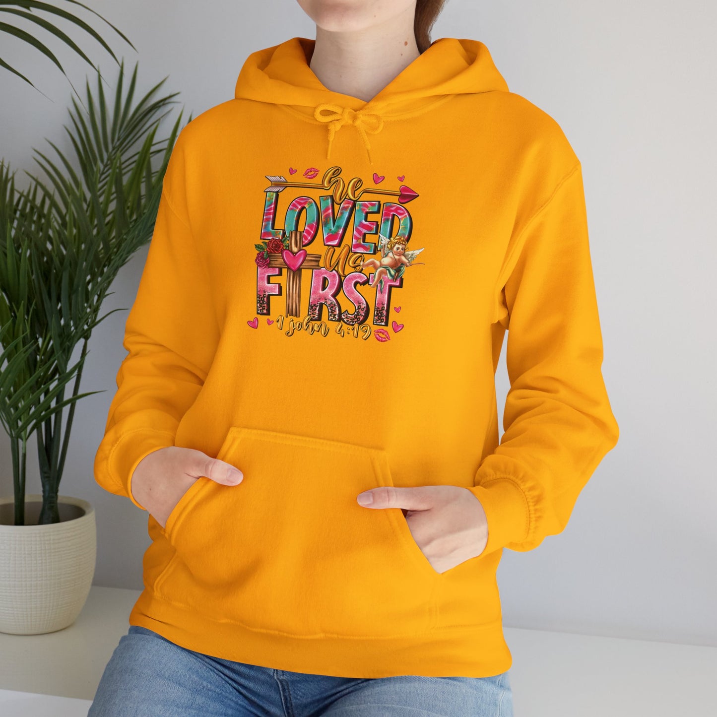 OMNI™ He Loved Us First Unisex Heavy Blend Hoodie