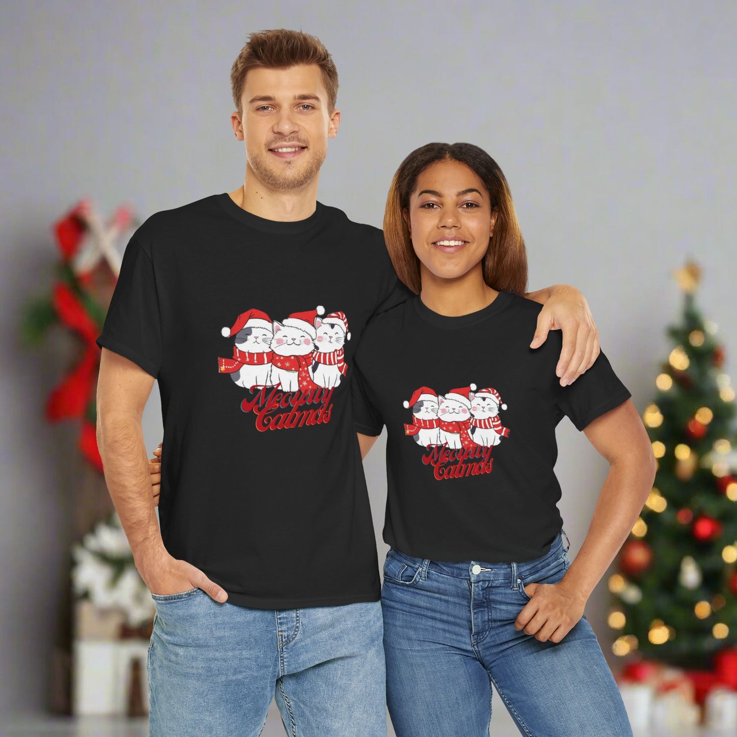 OMNI™ Meowwy Catmas Christmas Heavy Cotton Unisex T-Shirt