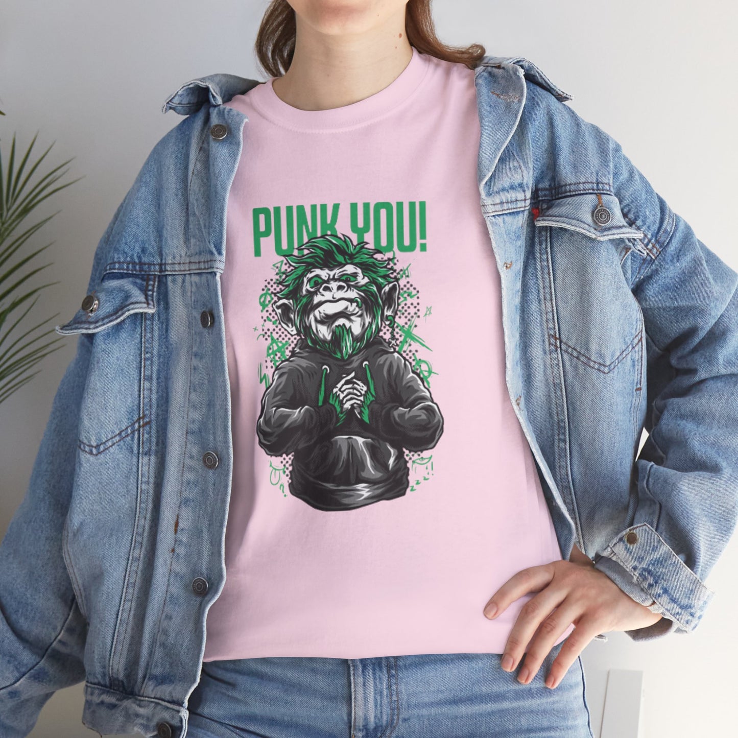 Punk Hipster Monkey Unisex Heavy Cotton T-Shirt