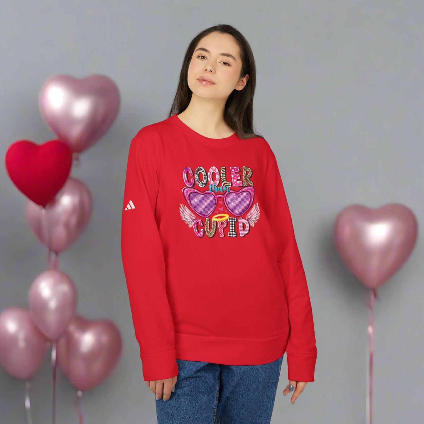 OMNI™ Cooler Than Cupid Adidas Women's Fleece Crewneck Sweatshirt