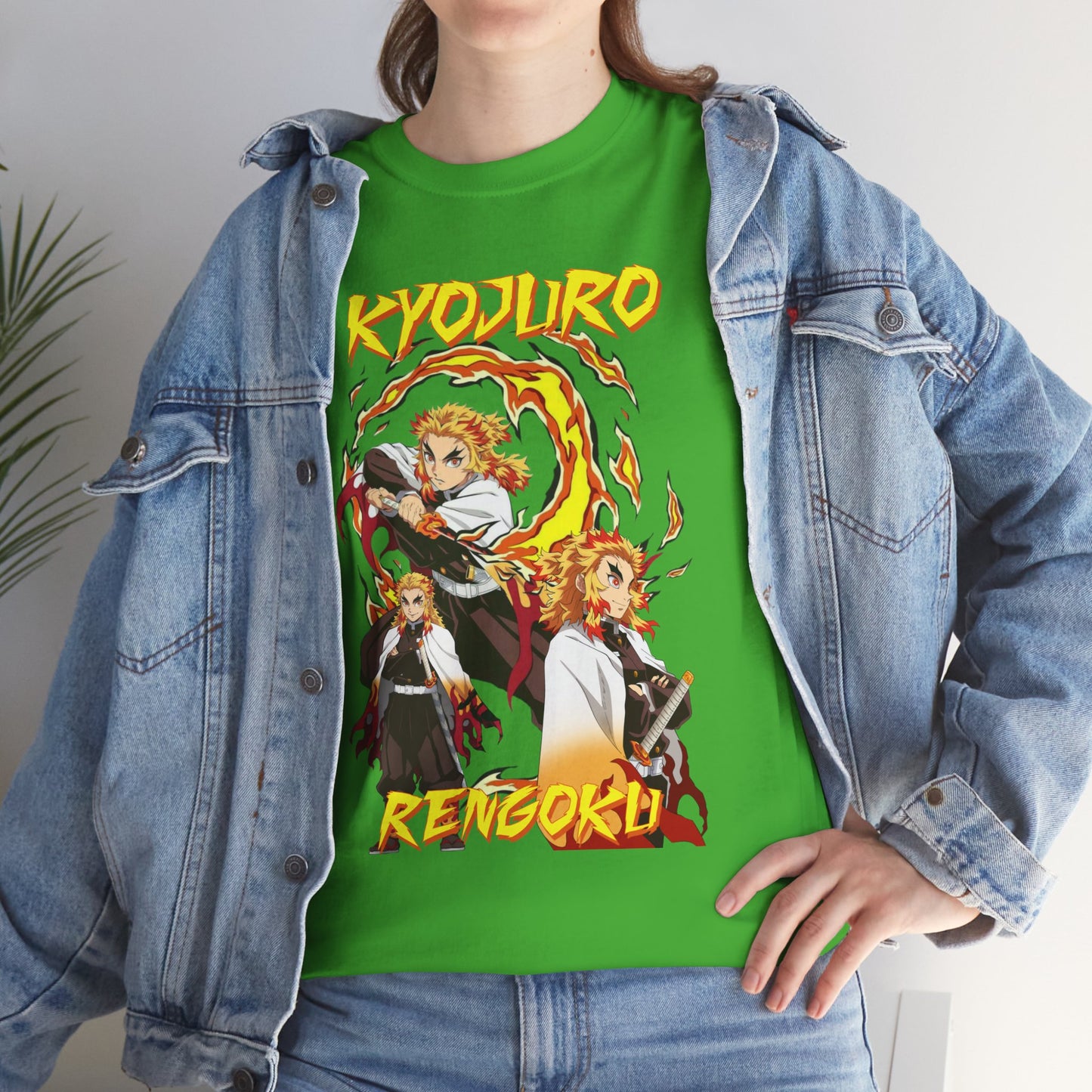 OMNI™ Demon Slayer Flame Hashira Kyojuro Rengoku Unisex Heavy Cotton T-Shirt