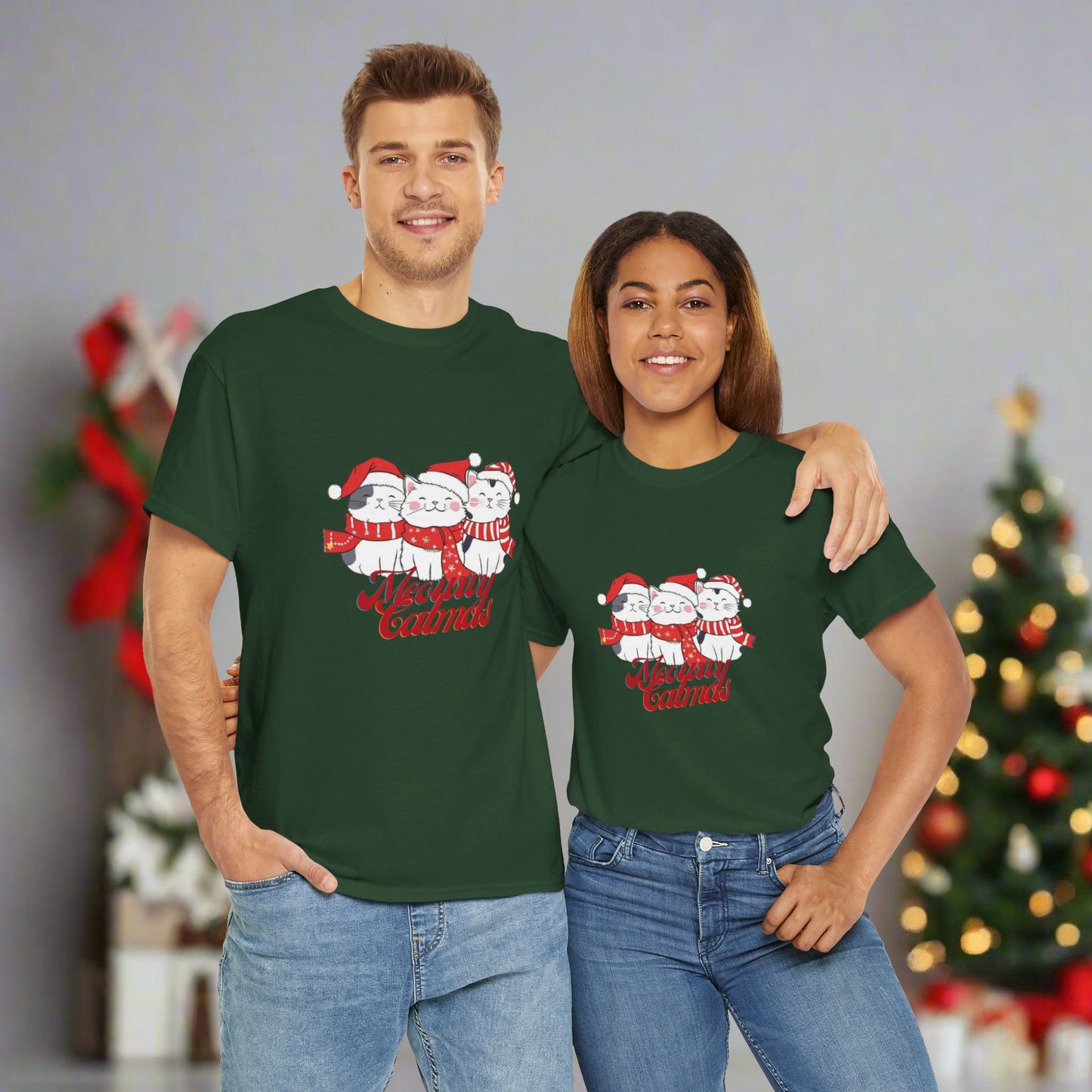 OMNI™ Meowwy Catmas Christmas Heavy Cotton Unisex T-Shirt