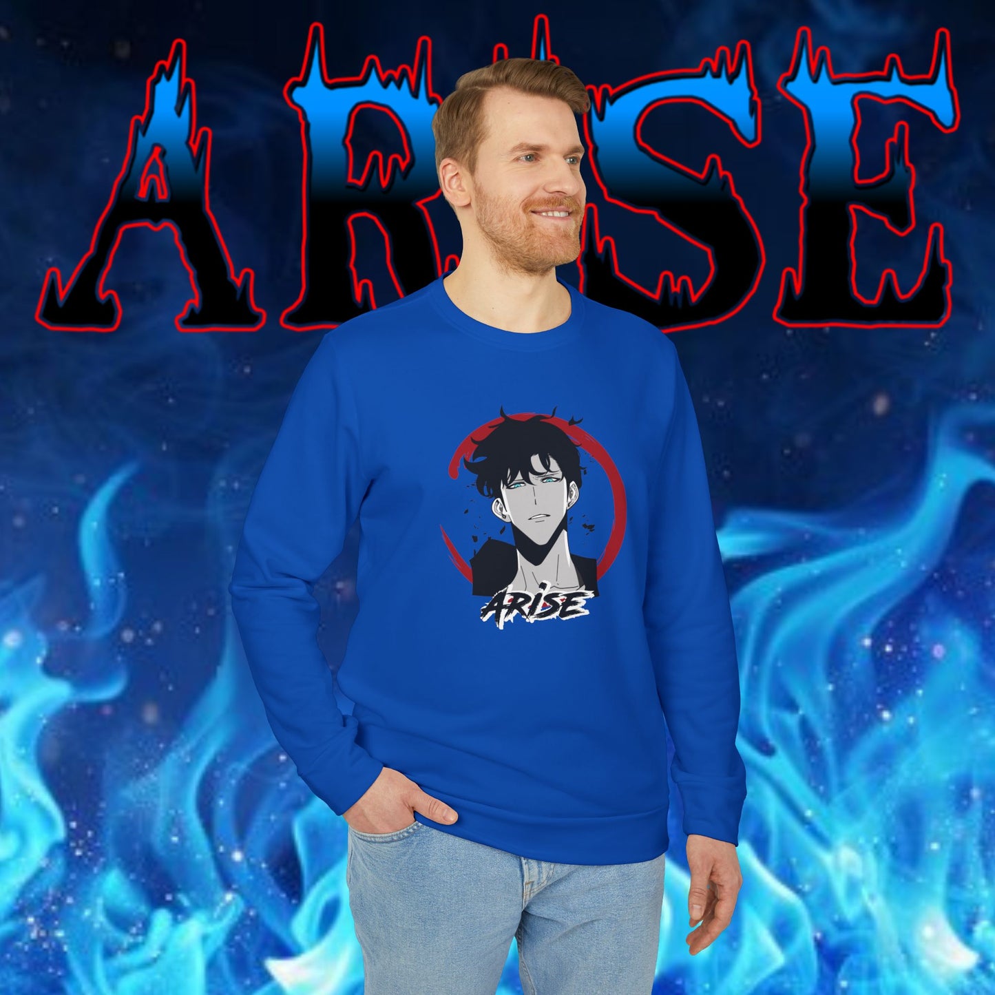 OMNI™ Solo Leveling Sung Jin-Woo Arise III Adidas Unisex Fleece Crewneck Sweatshirt