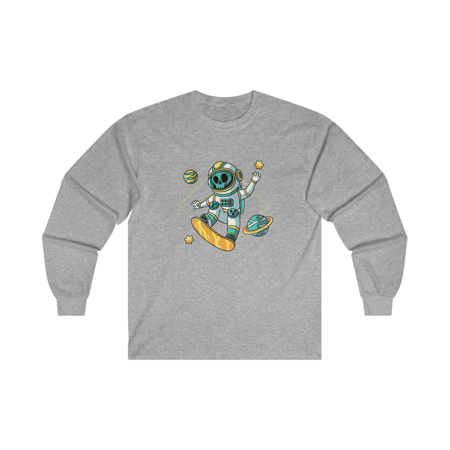 OMNI™ Skeleton Astronaut Space Surfer Unisex Ultra Cotton Long Sleeve T-Shirt