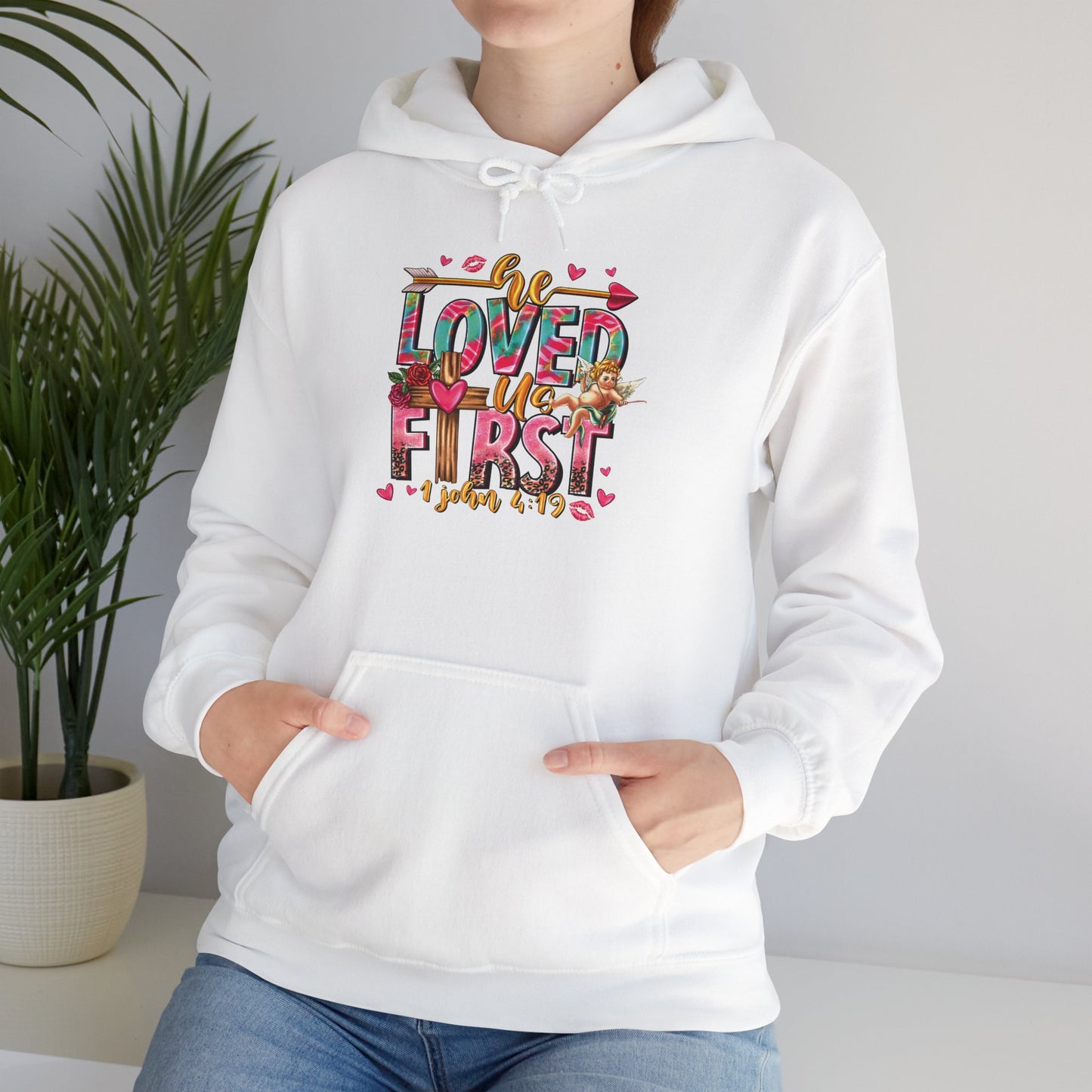 OMNI™ He Loved Us First Unisex Heavy Blend Hoodie