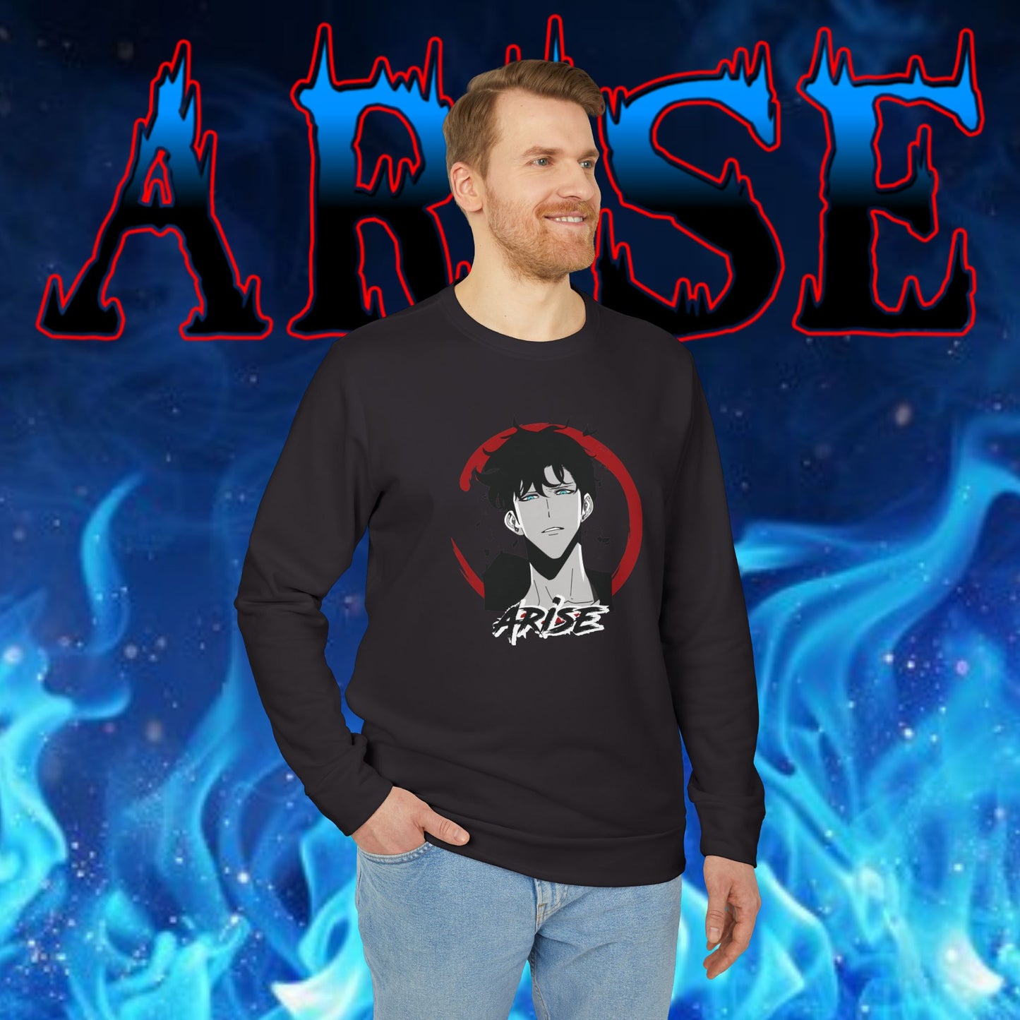 OMNI™ Solo Leveling Sung Jin-Woo Arise III Adidas Unisex Fleece Crewneck Sweatshirt