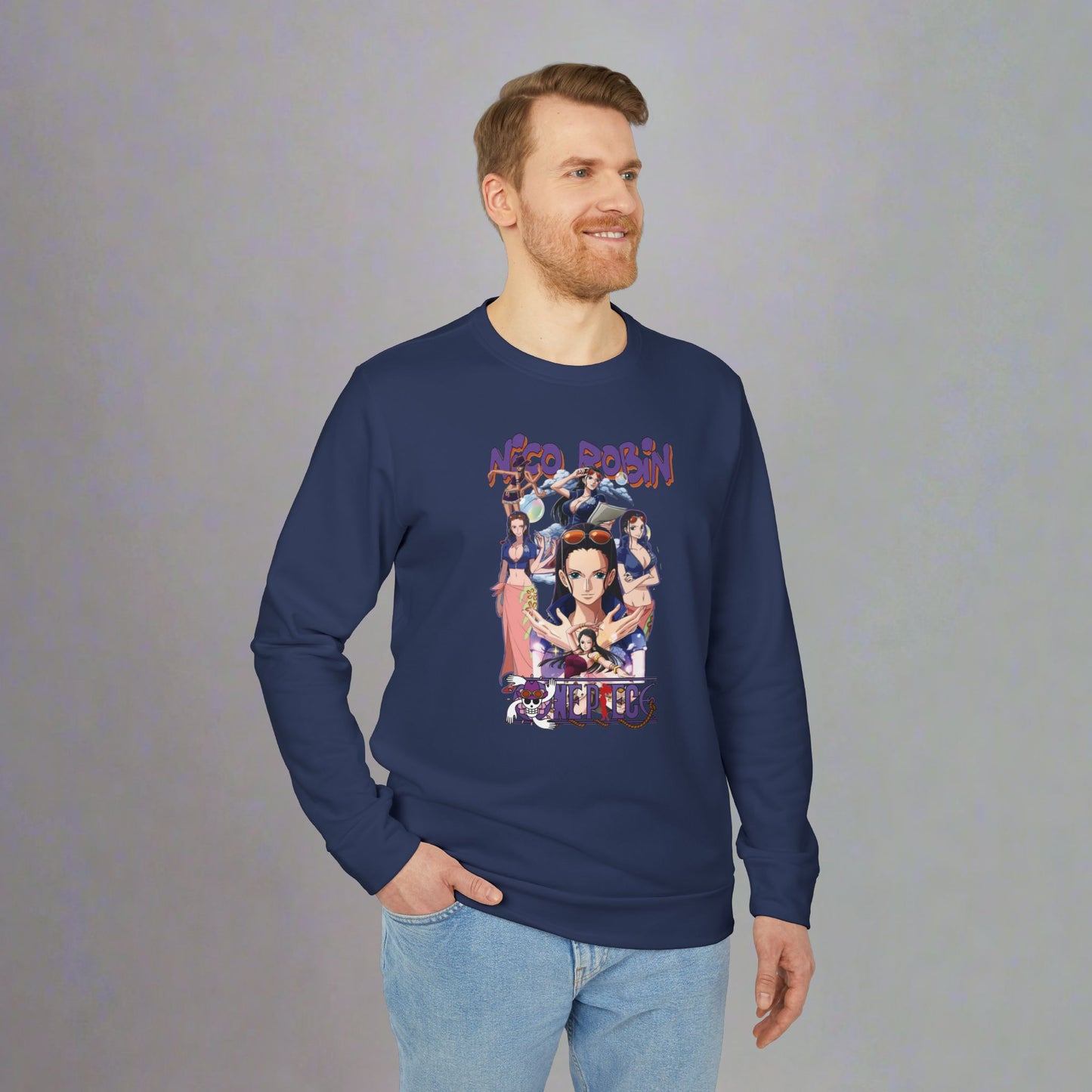 OMNI™ One Piece Nico Robin Adidas Unisex Fleece Crewneck Sweatshirt