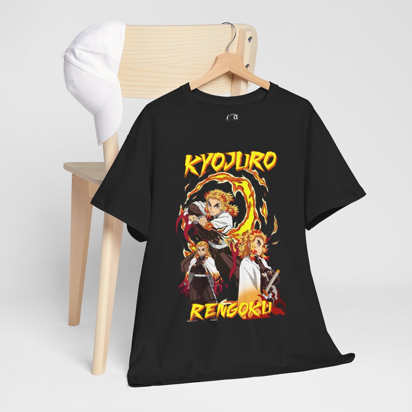 OMNI™ Demon Slayer Flame Hashira Kyojuro Rengoku Unisex Heavy Cotton T-Shirt