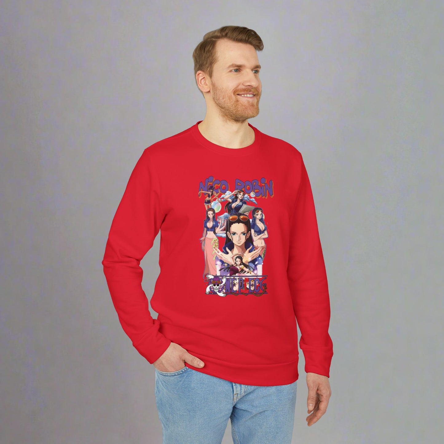OMNI™ One Piece Nico Robin Adidas Unisex Fleece Crewneck Sweatshirt