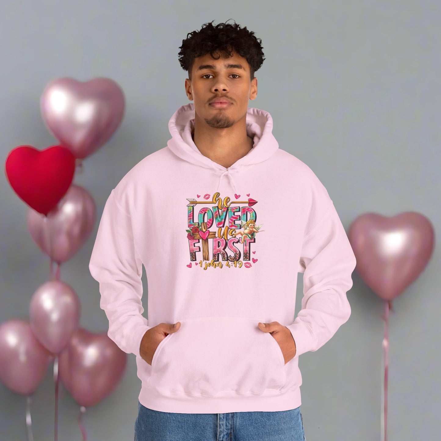 OMNI™ He Loved Us First Unisex Heavy Blend Hoodie
