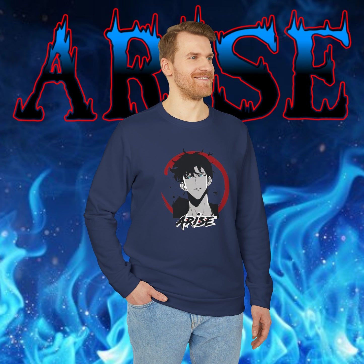 OMNI™ Solo Leveling Sung Jin-Woo Arise III Adidas Unisex Fleece Crewneck Sweatshirt