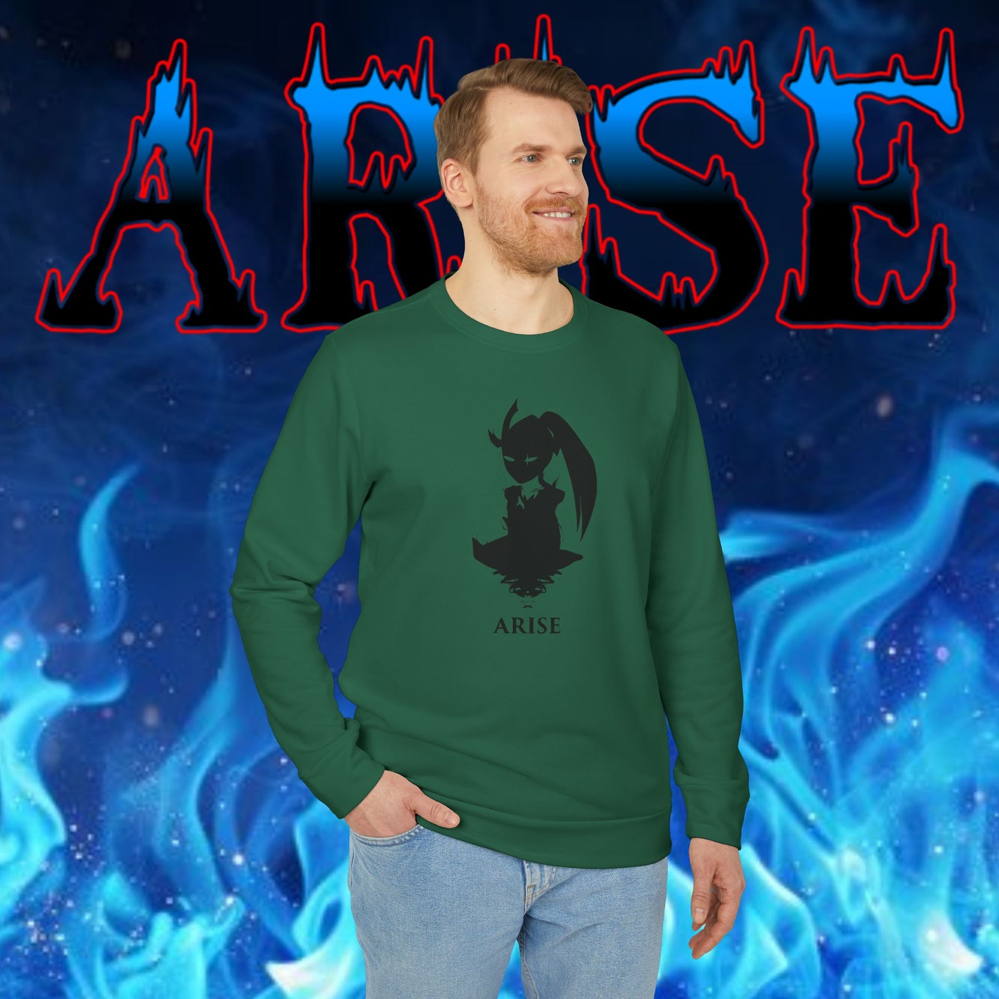OMNI™ Solo Leveling Marshal Igris Adidas Unisex Fleece Crewneck Sweatshirt