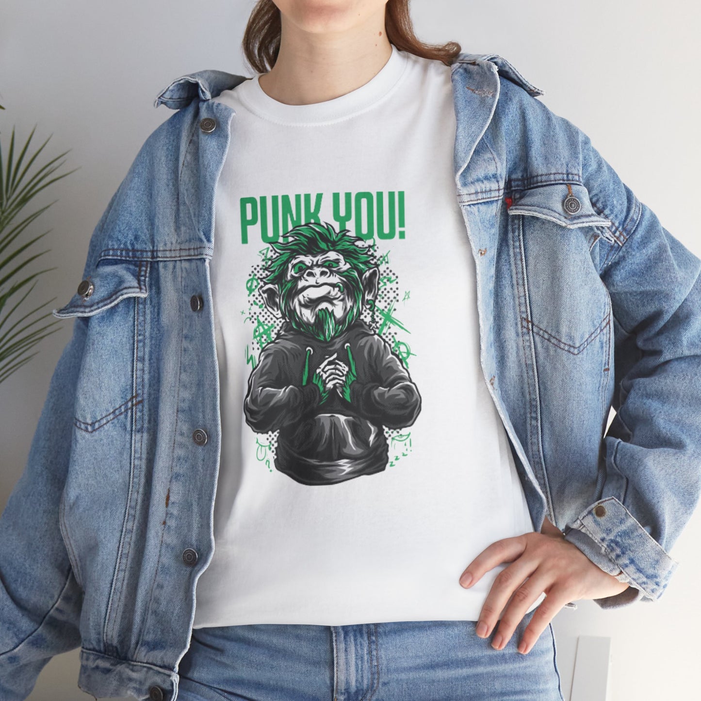 Punk Hipster Monkey Unisex Heavy Cotton T-Shirt