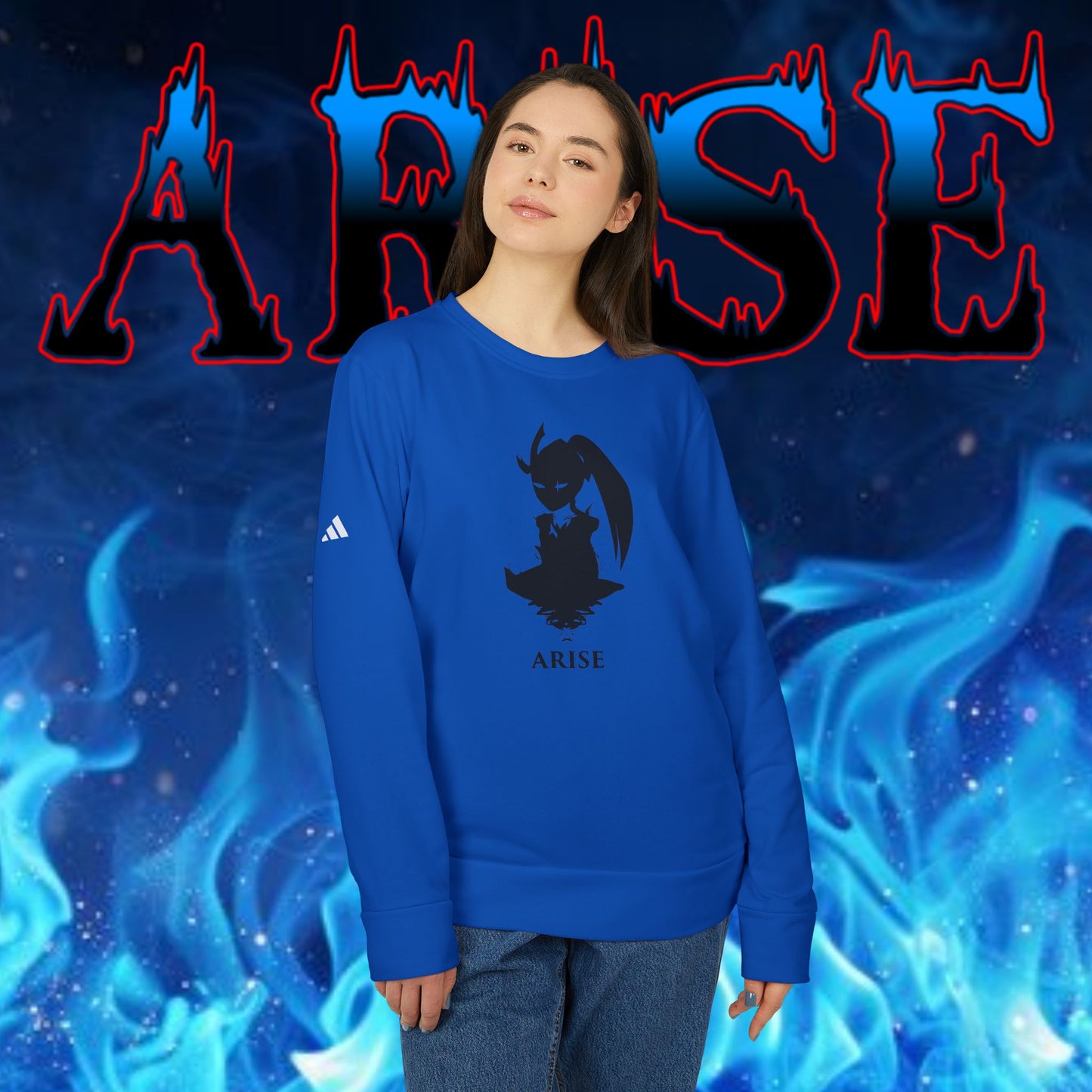 OMNI™ Solo Leveling Marshal Igris Adidas Unisex Fleece Crewneck Sweatshirt