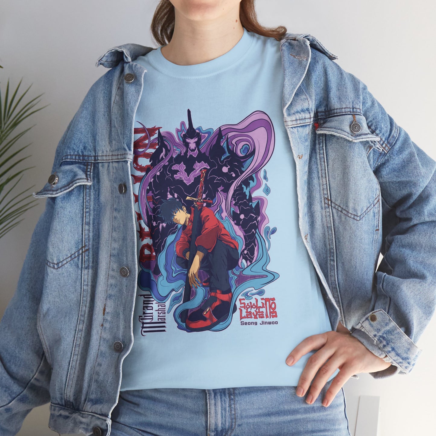 OMNI™ Solo Leveling Sung Drip-Woo Unisex Heavy Cotton T-Shirt