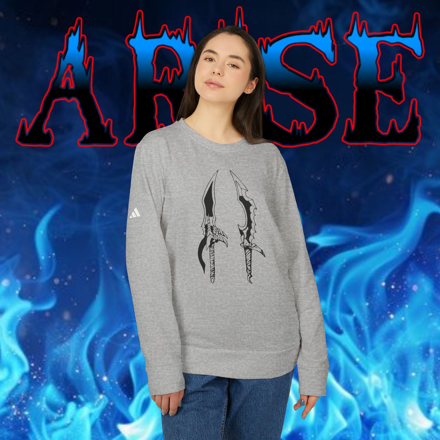 OMNI™ Solo Leveling Dual Dagger Adidas Unisex Fleece Crewneck Sweatshirt