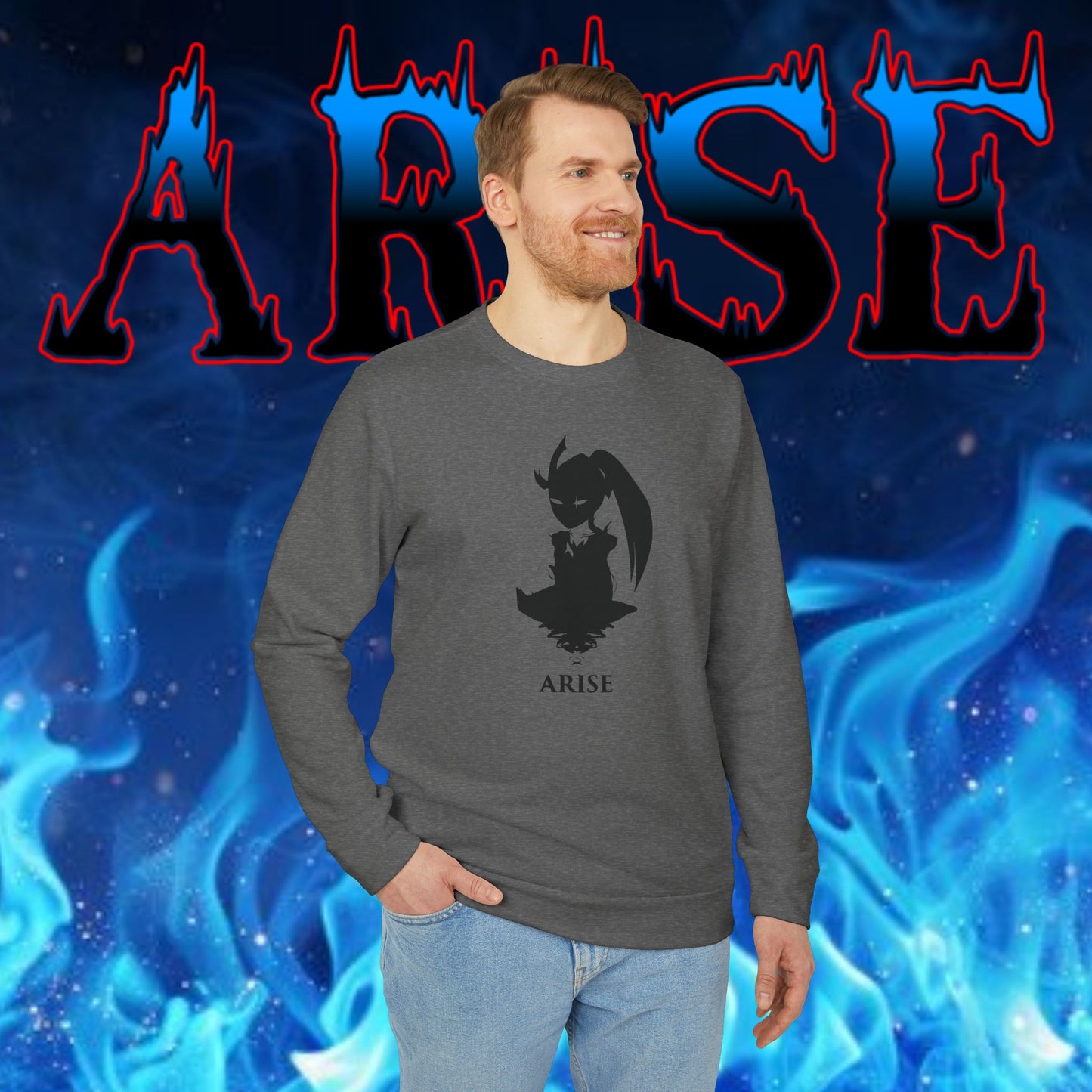 OMNI™ Solo Leveling Marshal Igris Adidas Unisex Fleece Crewneck Sweatshirt