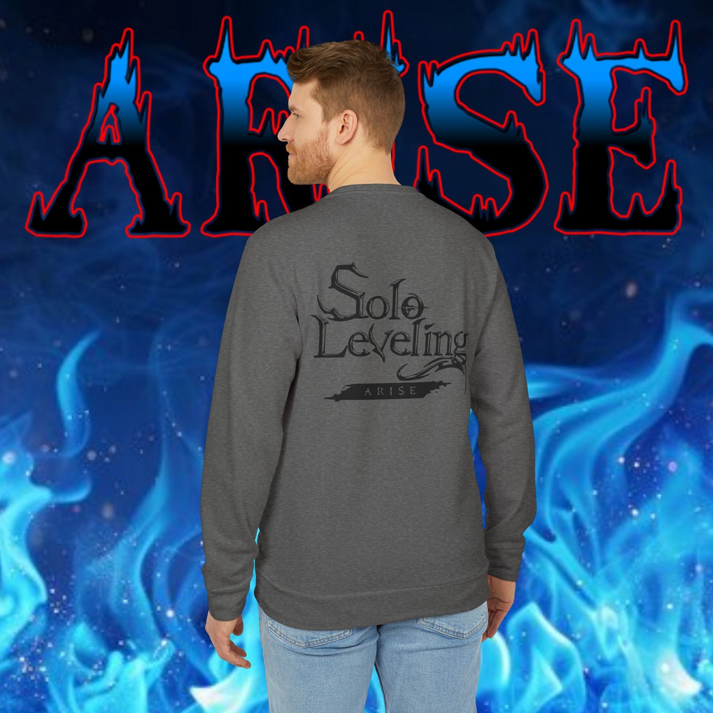 OMNI™ Solo Leveling Marshal Igris Adidas Unisex Fleece Crewneck Sweatshirt