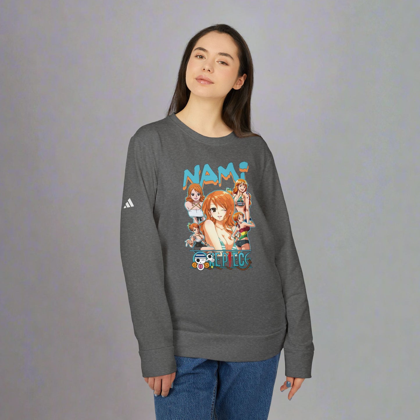 OMNI™ One Piece Cat Burglar Nami Adidas Unisex Fleece Crewneck Sweatshirt
