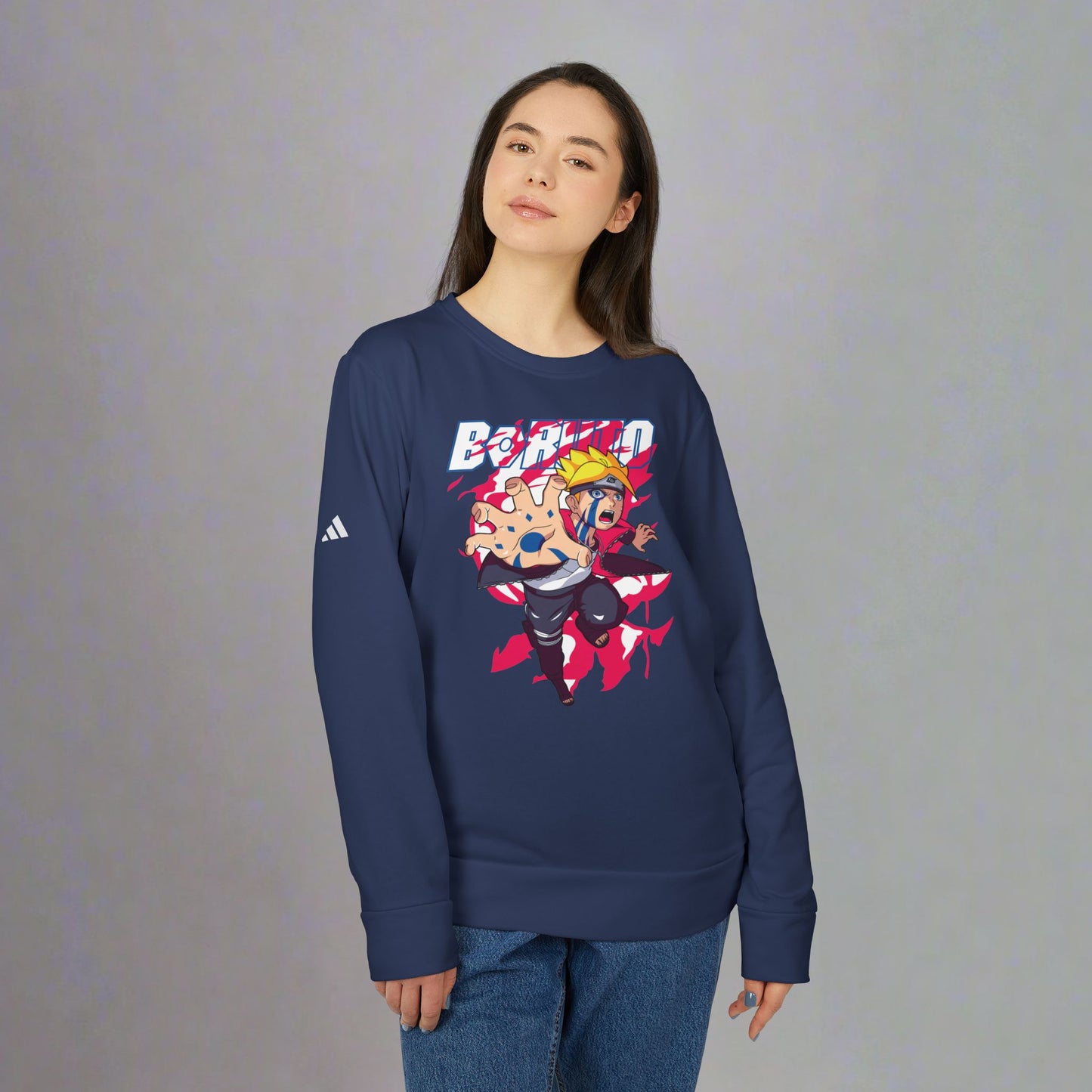 OMNI™ Boruto Byakugan Adidas Unisex Fleece Crewneck Sweatshirt