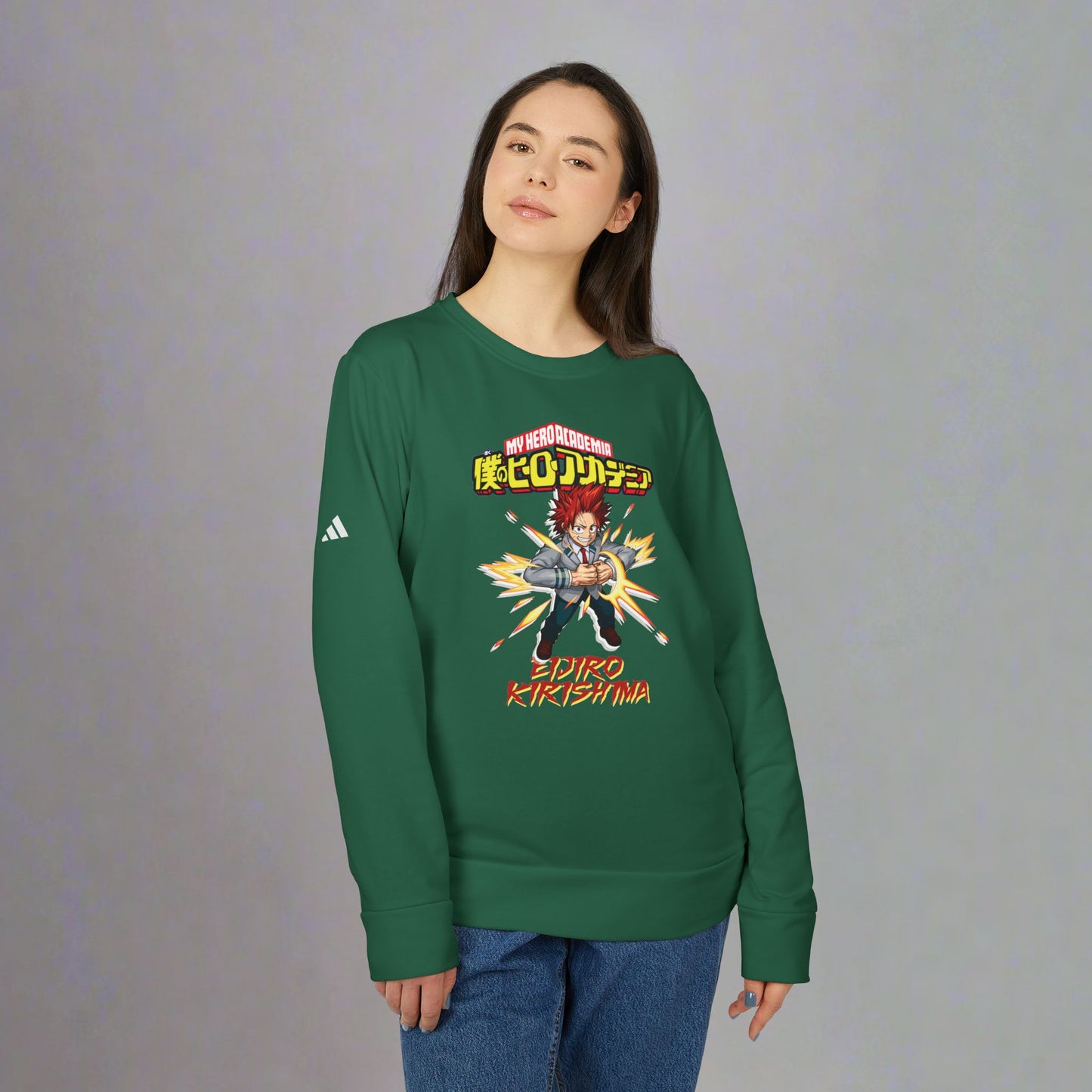 OMNI™ My Hero Academia Eijiro Kirishima Adidas Unisex Fleece Crewneck Sweatshirt
