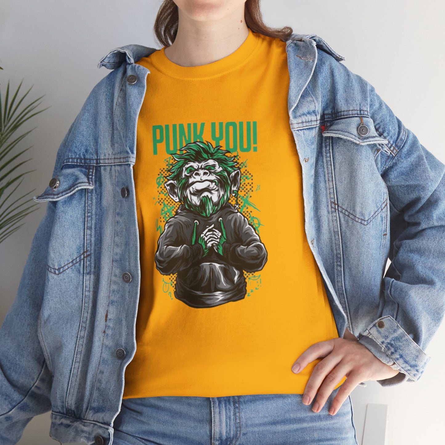 Punk Hipster Monkey Unisex Heavy Cotton T-Shirt