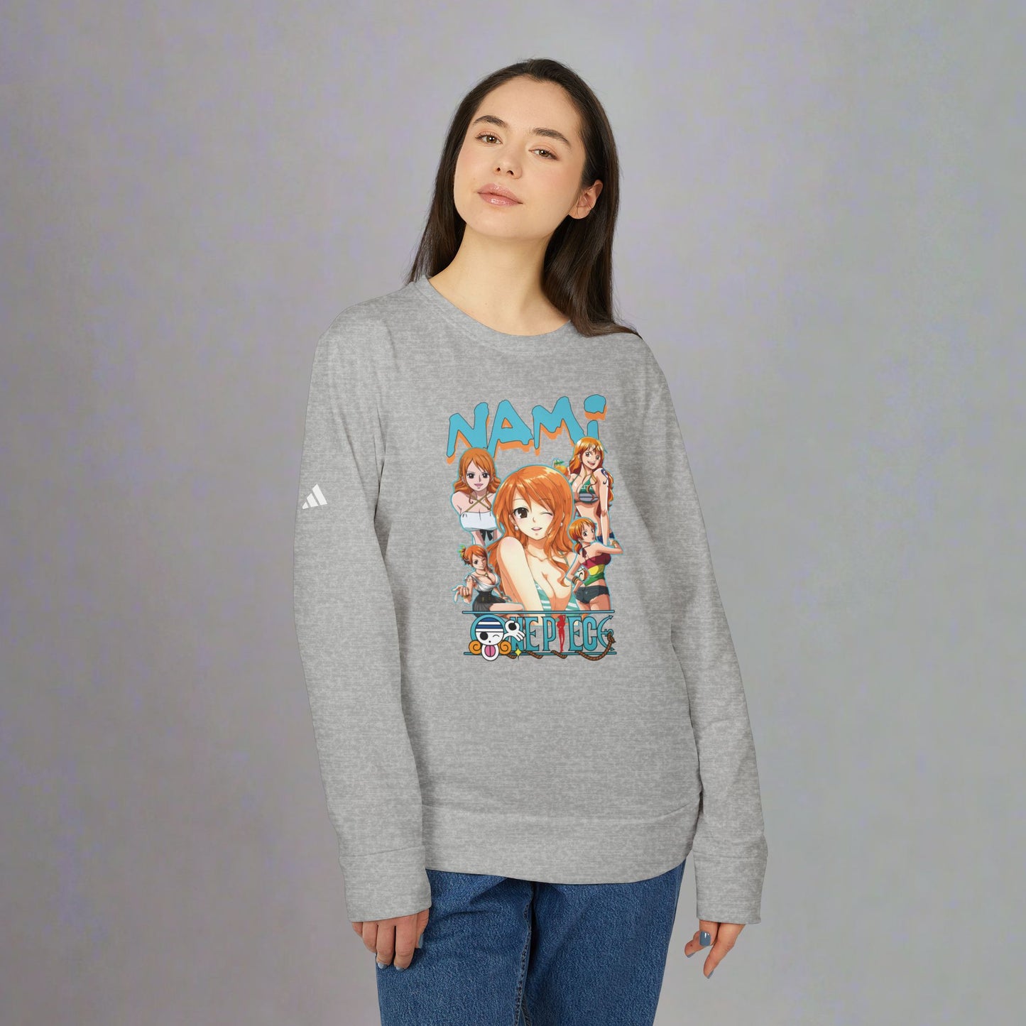 OMNI™ One Piece Cat Burglar Nami Adidas Unisex Fleece Crewneck Sweatshirt