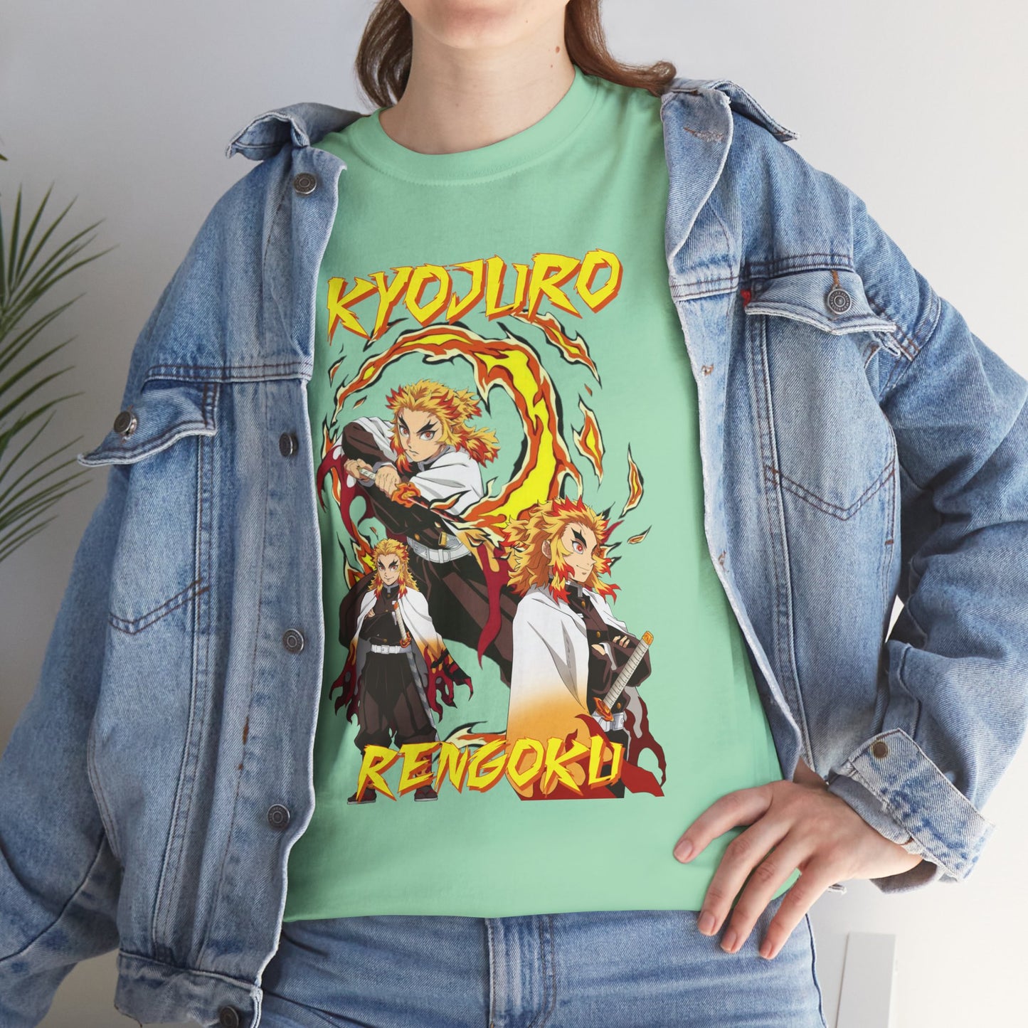 OMNI™ Demon Slayer Flame Hashira Kyojuro Rengoku Unisex Heavy Cotton T-Shirt