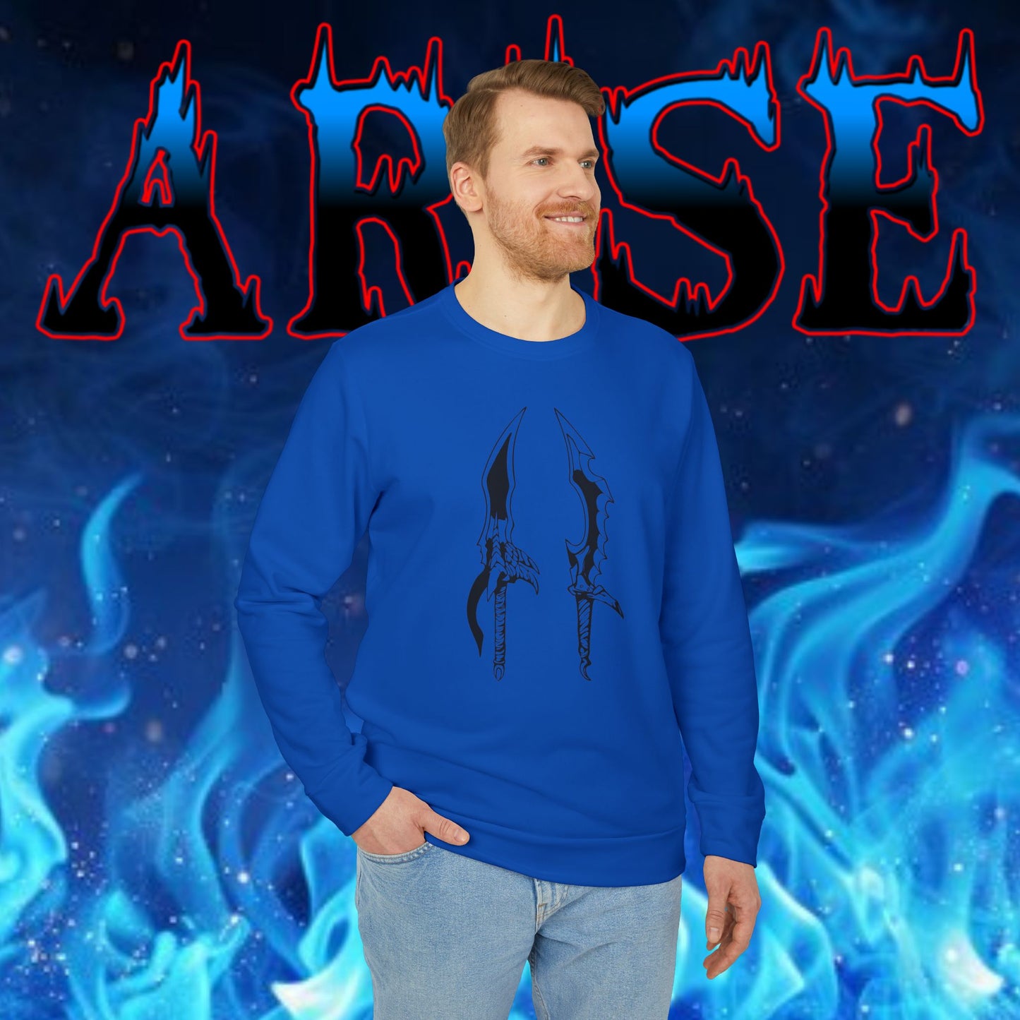OMNI™ Solo Leveling Dual Dagger Adidas Unisex Fleece Crewneck Sweatshirt