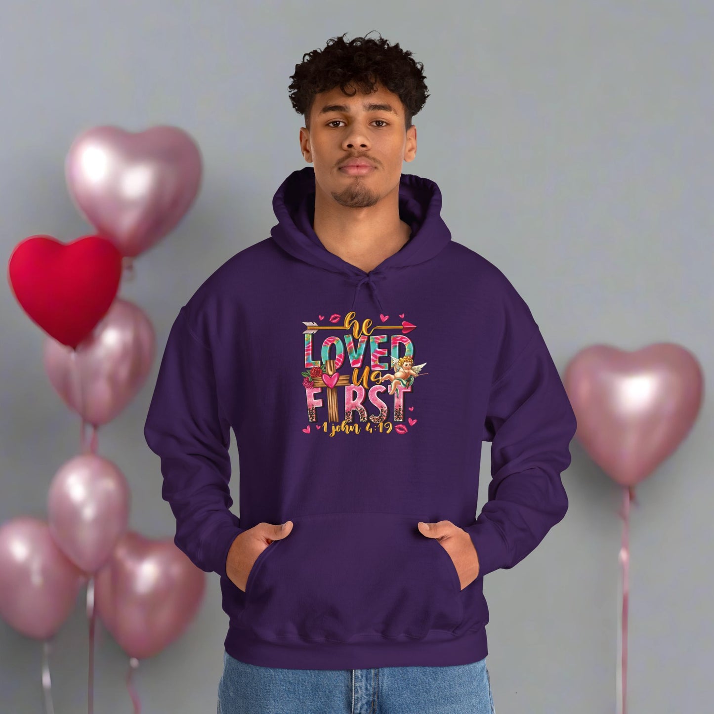 OMNI™ He Loved Us First Unisex Heavy Blend Hoodie