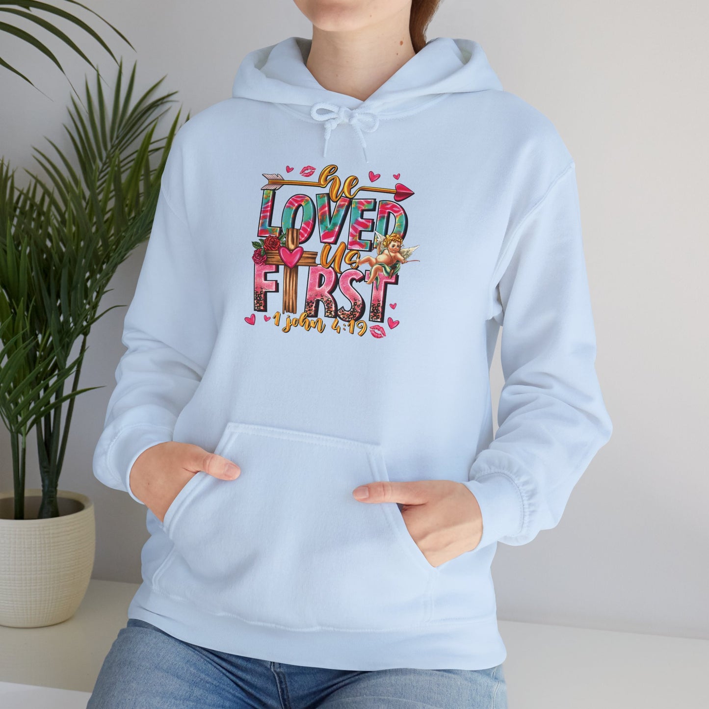 OMNI™ He Loved Us First Unisex Heavy Blend Hoodie