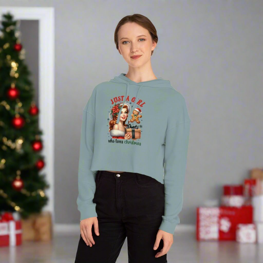 OMNI™ Just A Girl Who Loves Christmas Women’s Cropped HoodIe