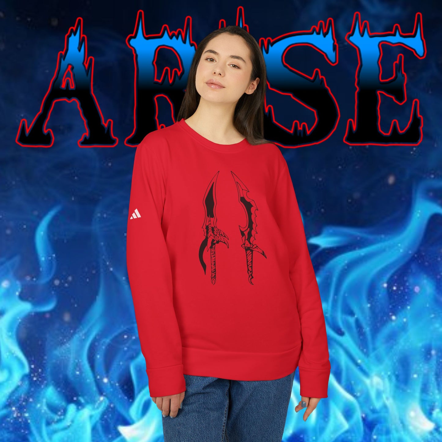 OMNI™ Solo Leveling Dual Dagger Adidas Unisex Fleece Crewneck Sweatshirt