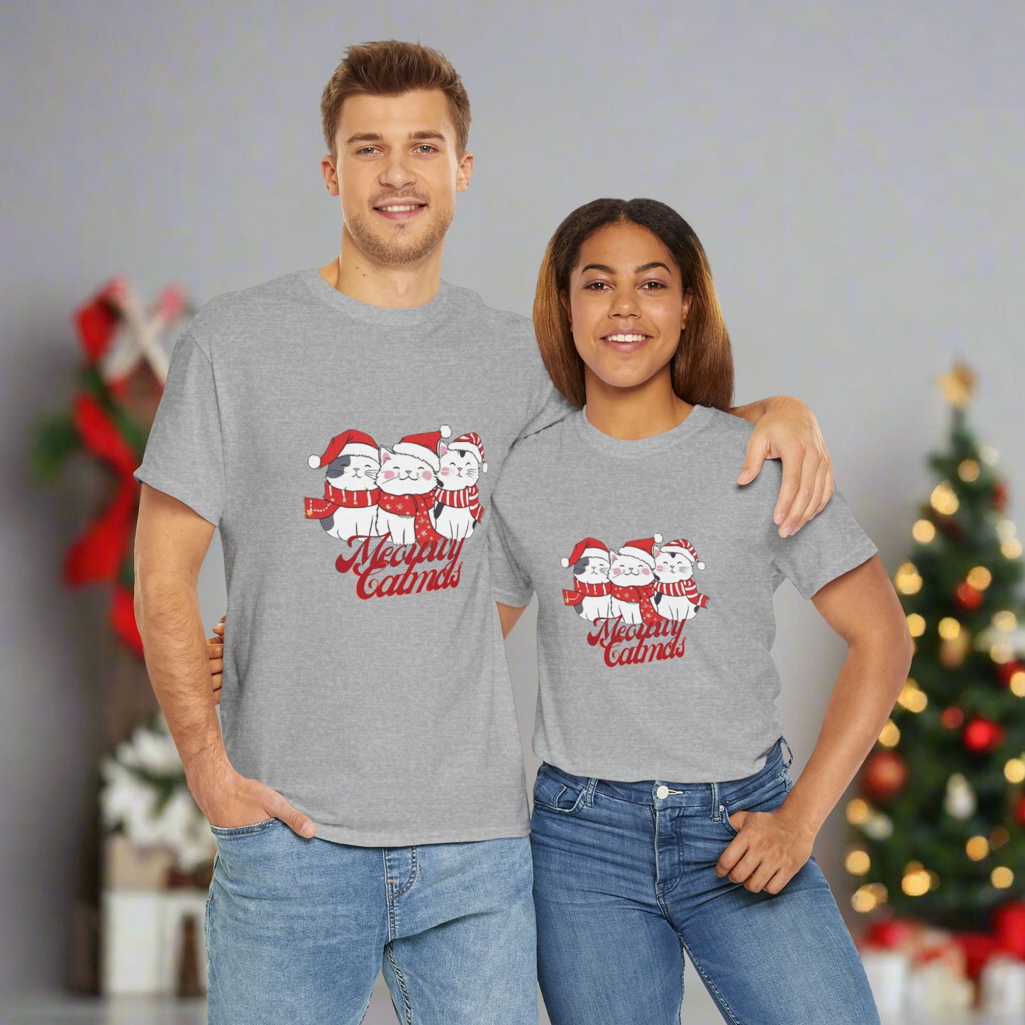 OMNI™ Meowwy Catmas Christmas Heavy Cotton Unisex T-Shirt